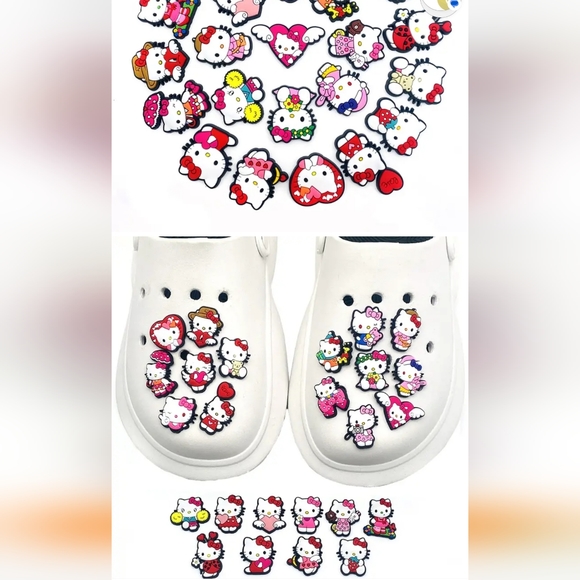New set of 25 Hello kitty cat Croc Charms jibbitz. MANY other themes av… - Picture 3 of 5